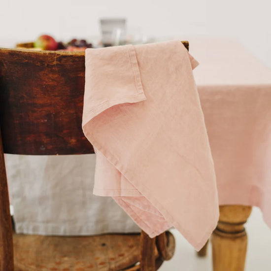 Misty Rose Linen Kitchen Towel