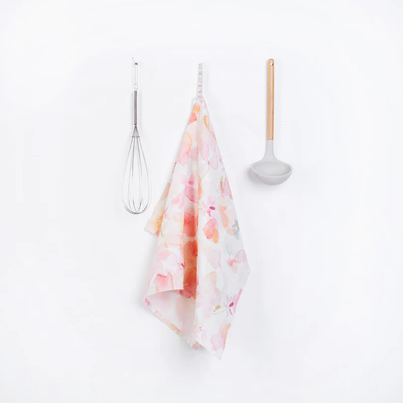 Floral Linen Kitchen Towel