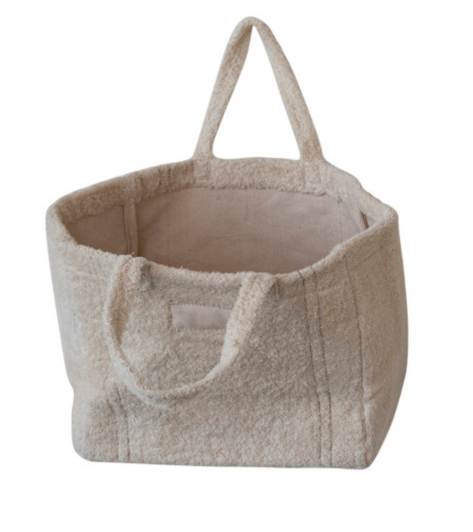 Cotton Terry Tote Bag With Handles - Large