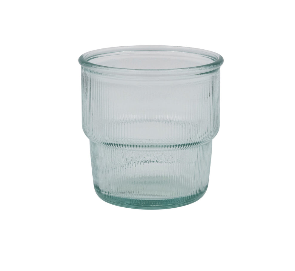 Fluted Recycled Stackable Drinking Glass