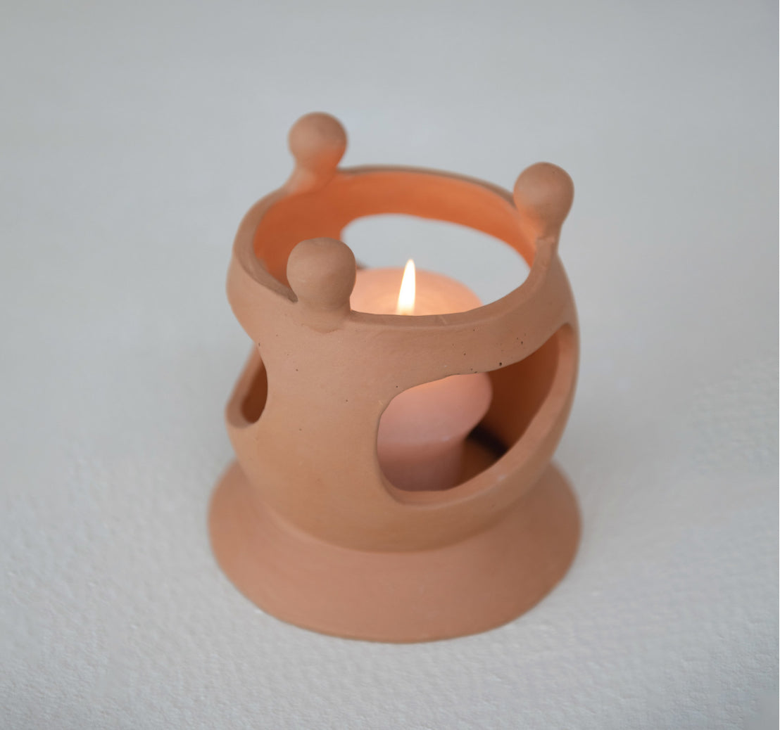 Circle of Friends Handmade Terracotta Candle Holder