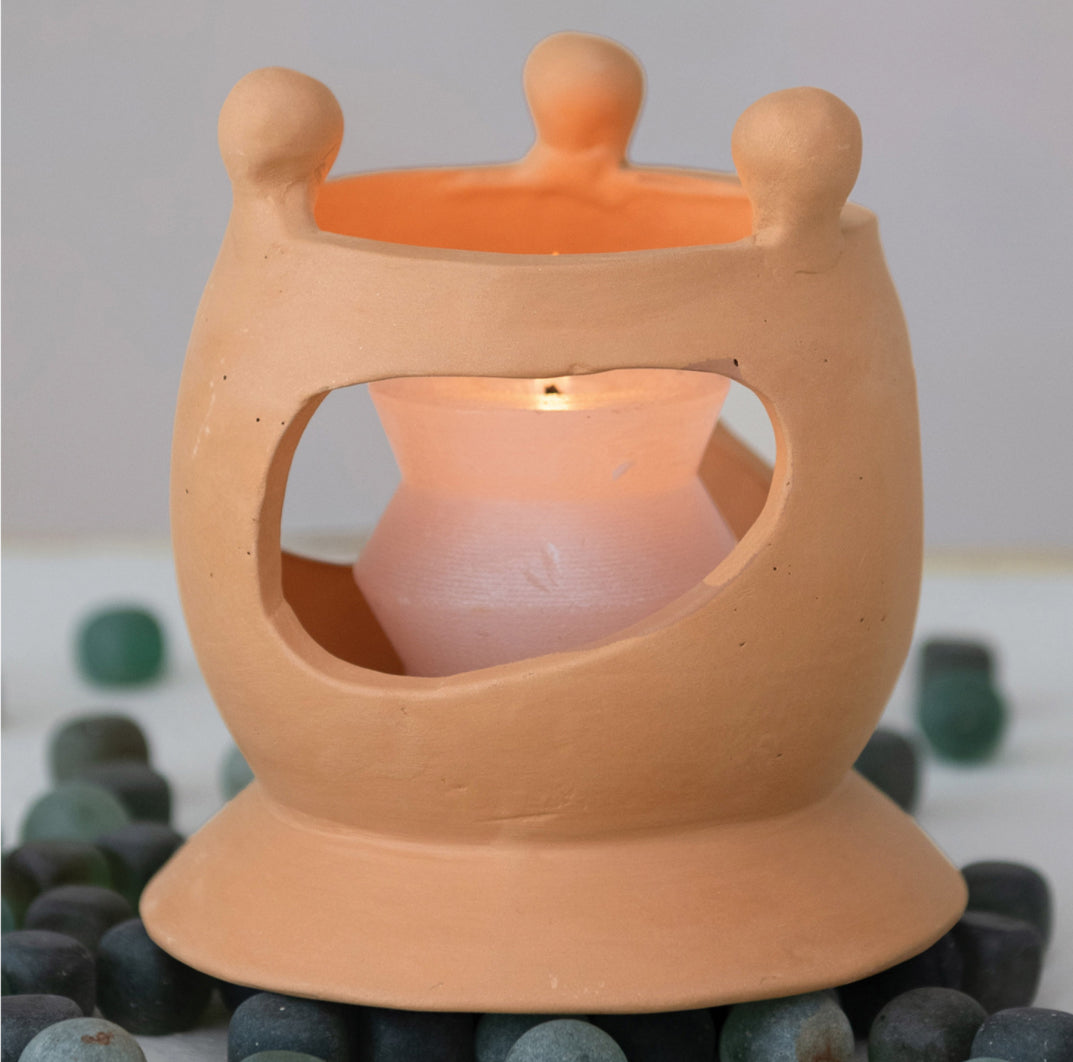 Circle of Friends Handmade Terracotta Candle Holder