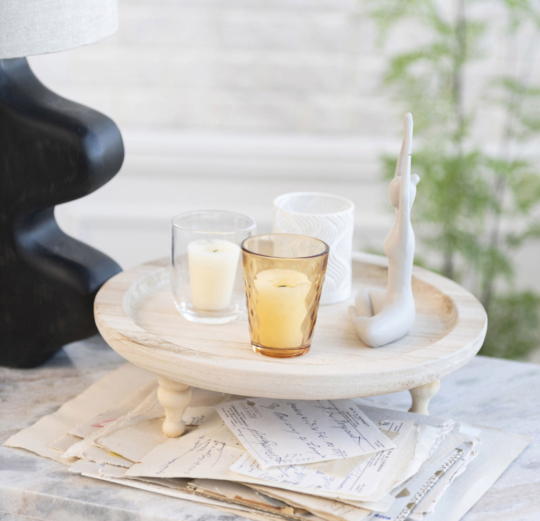 Footed Tray with Votive Candle Holders and more