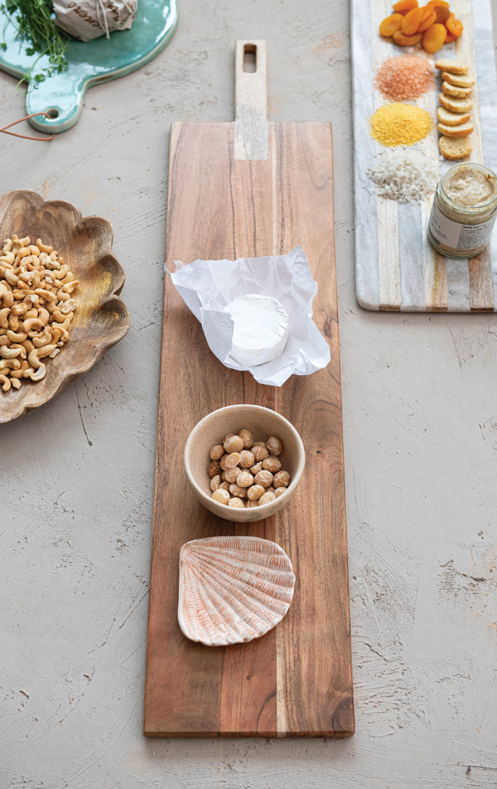 Mango Wood Cheese/Cutting Board w/ Laser Cut Design main image 0