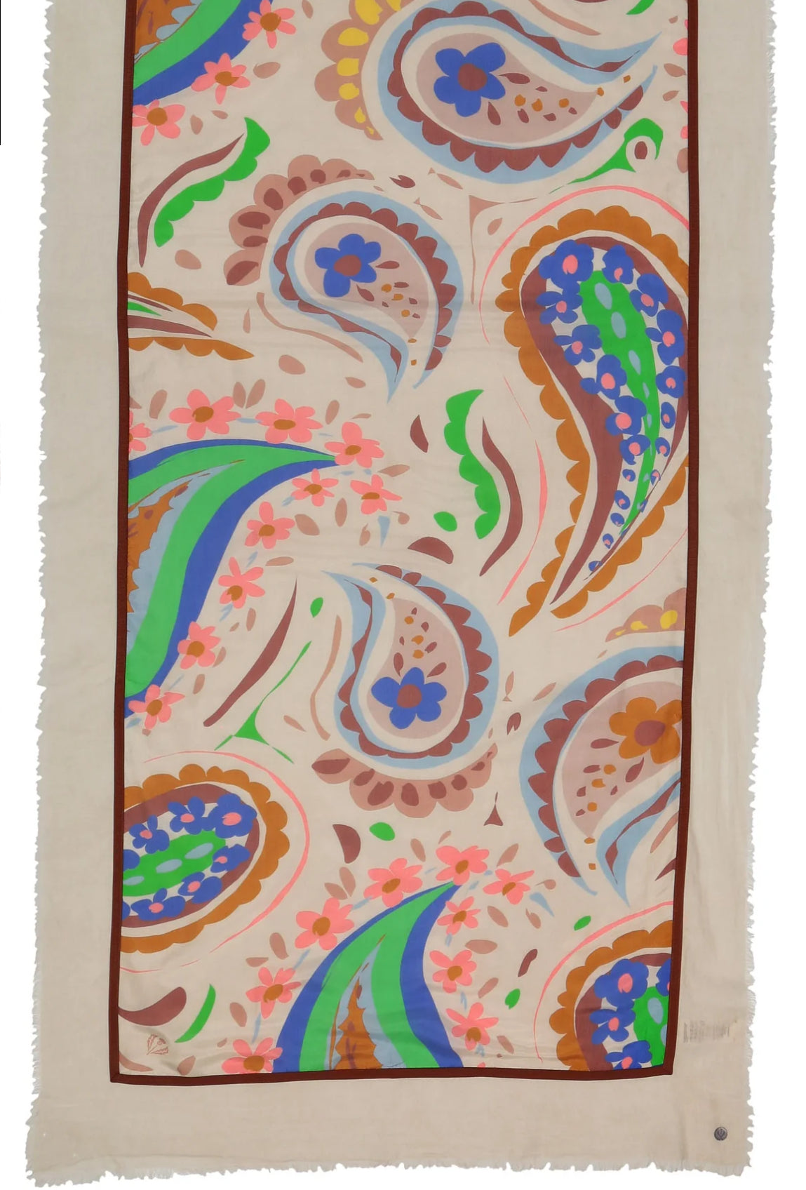 Summer Paisley Patchwork Scarf - Green