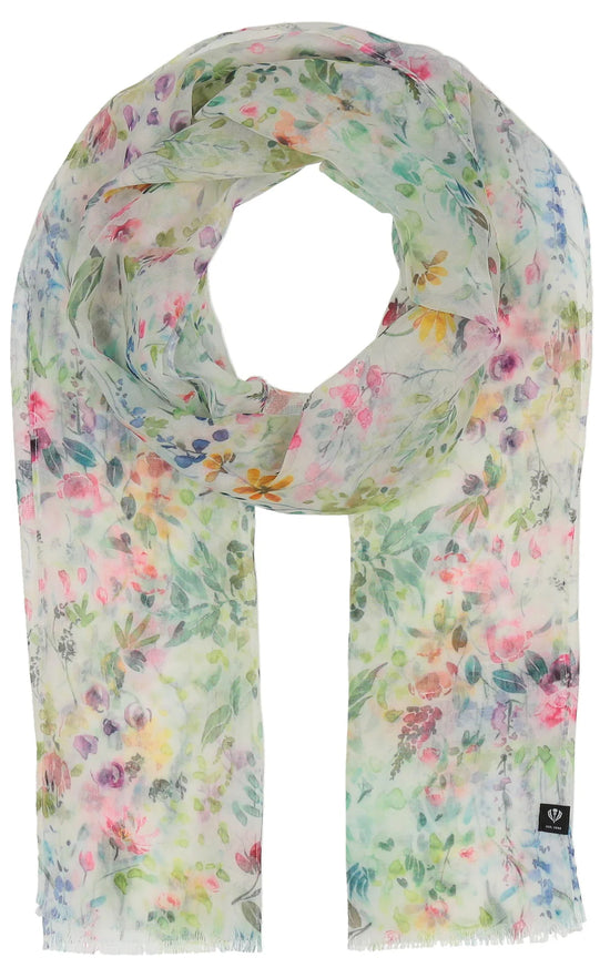 Dainty Flowers Scarf - Pure White