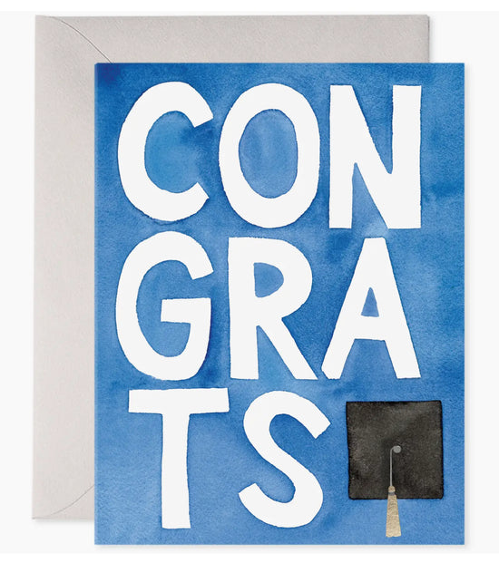 Blue Congrats Grad Greeting Card