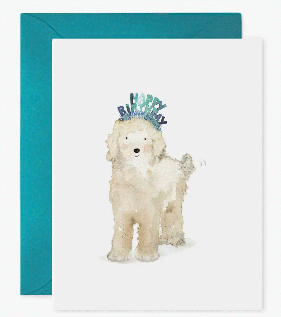 Lucy Dog Labradoodle Birthday Card