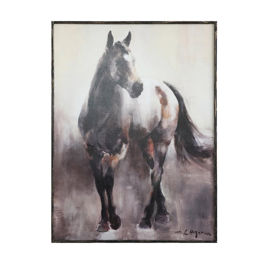 Horse Print with Wooden Frame