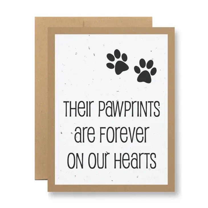 Pawprints Forever on our Hearts Greeting Card