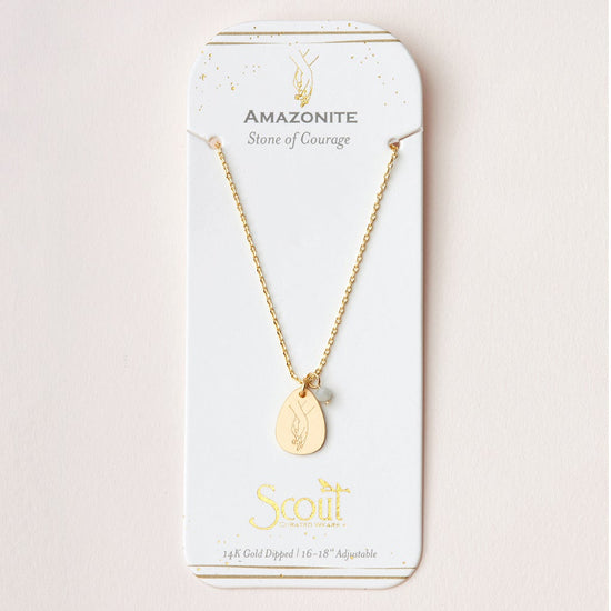Amazonite & Gold Charm Necklace