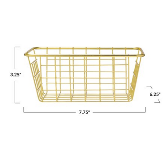Metal Basket with Gold Finish