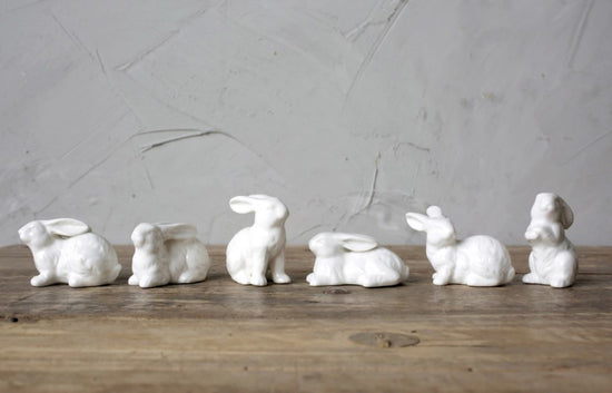 Box of Ceramic Bunnies - Set of 6