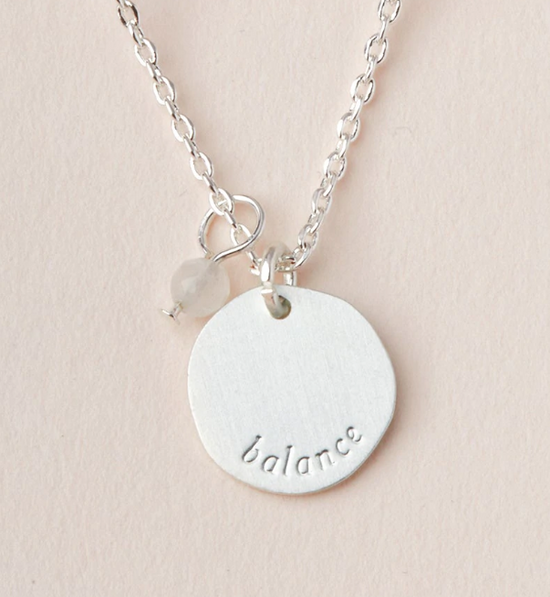 Moonstone Silver Charm Necklace