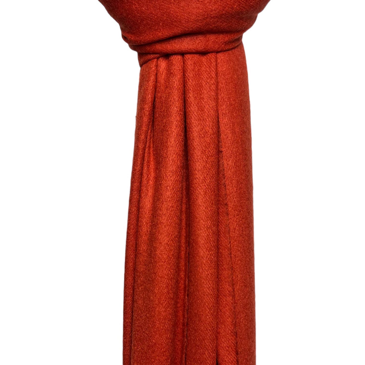 Plain Wool Blend Scarf with Tassels - Duckegg
