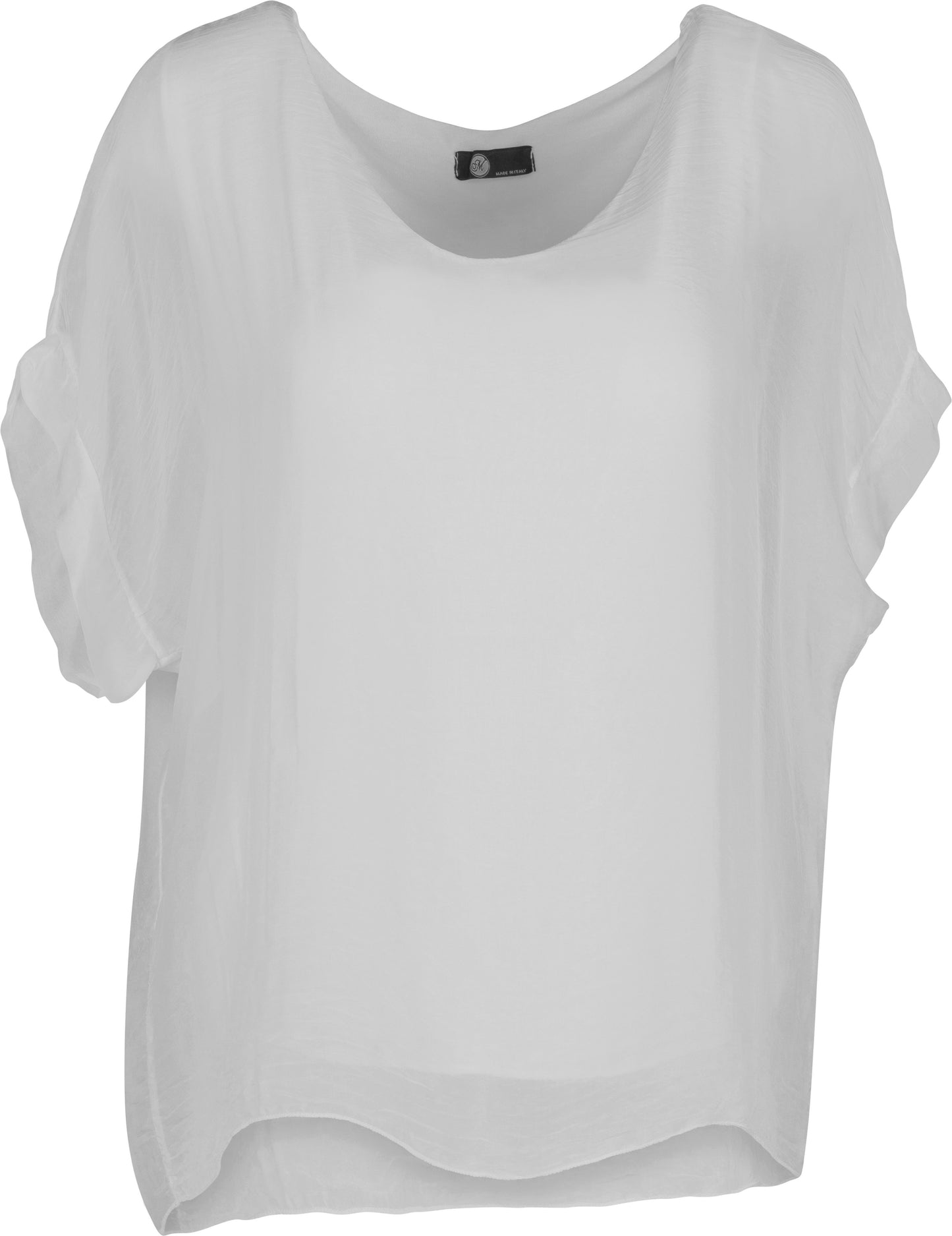 Short Sleeve Shear Silky Top - Cloud