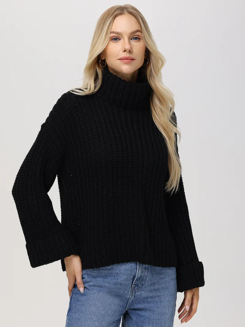 Vida Turtleneck Sweater - Black