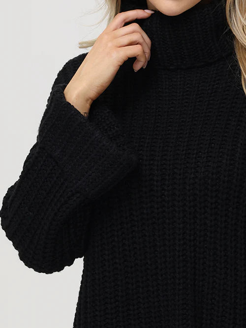 Vida Turtleneck Sweater - Black