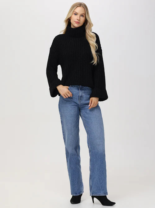 Vida Turtleneck Sweater - Black