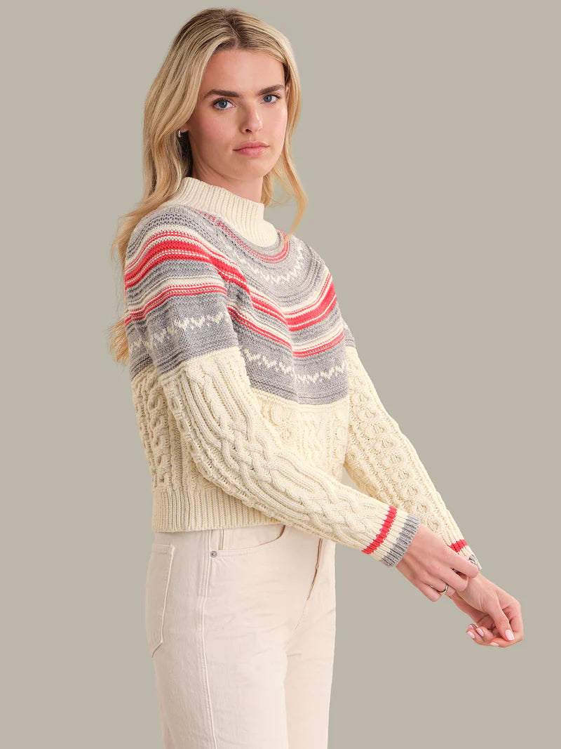 Ayana Cable Sweater with Yoke - Sea Salt
