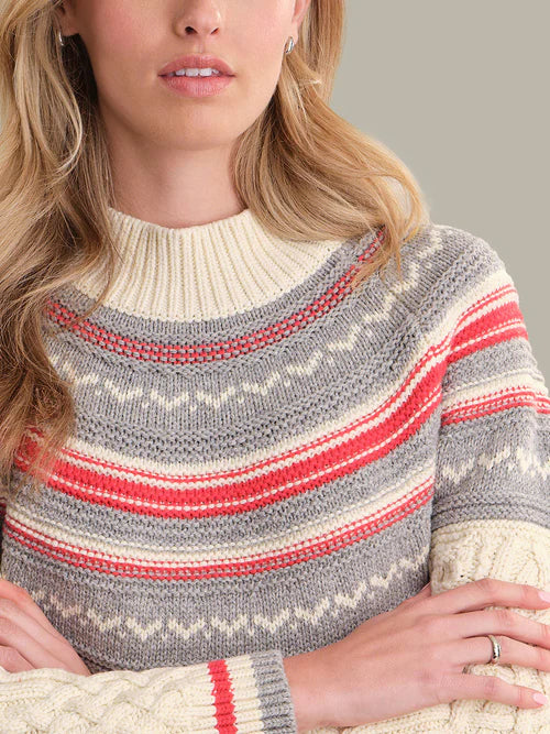 Ayana Cable Sweater with Yoke - Sea Salt