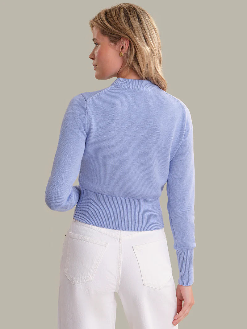 Raglan Sleeve Crew Neck Sweater - Blue Heron
