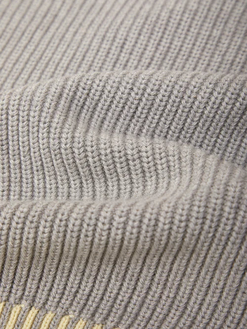 Sienna Striped Ribbed Sweater - Grey Pearl