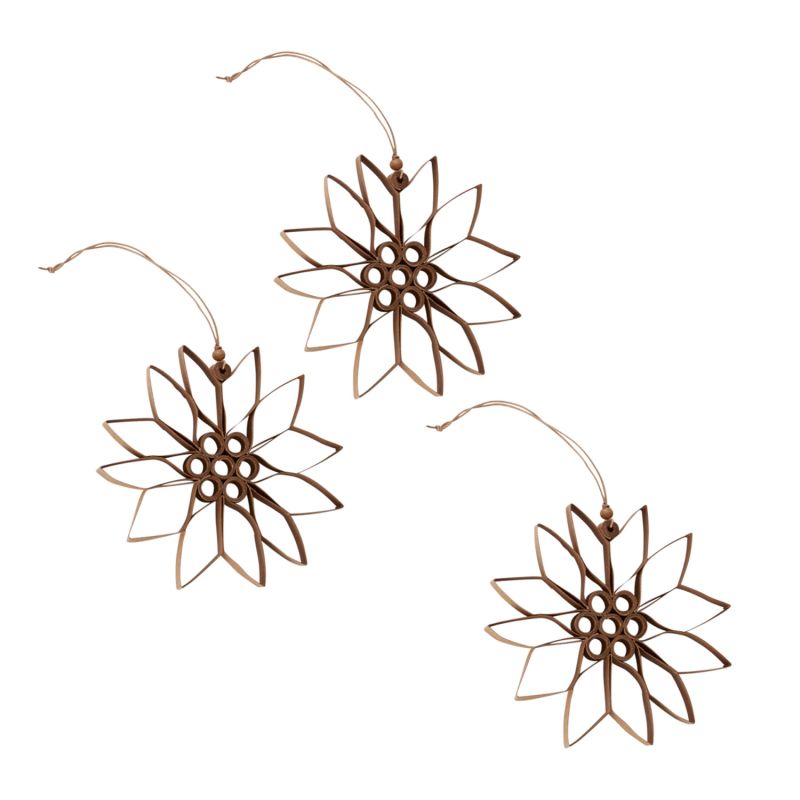 Yule Ornament - Brown - Pkg of 3