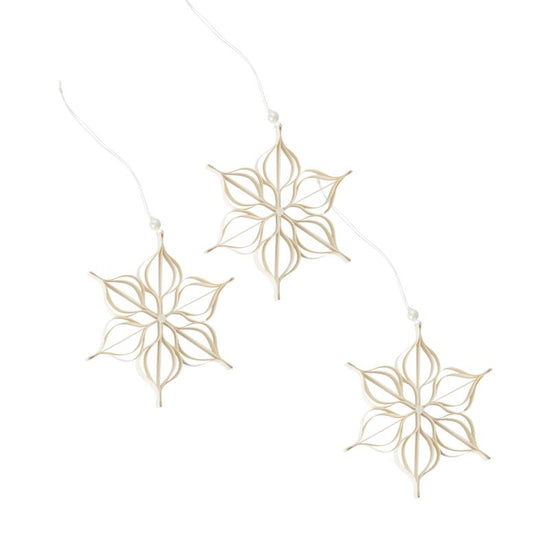 Yule Ornament - White - Pkg of 3