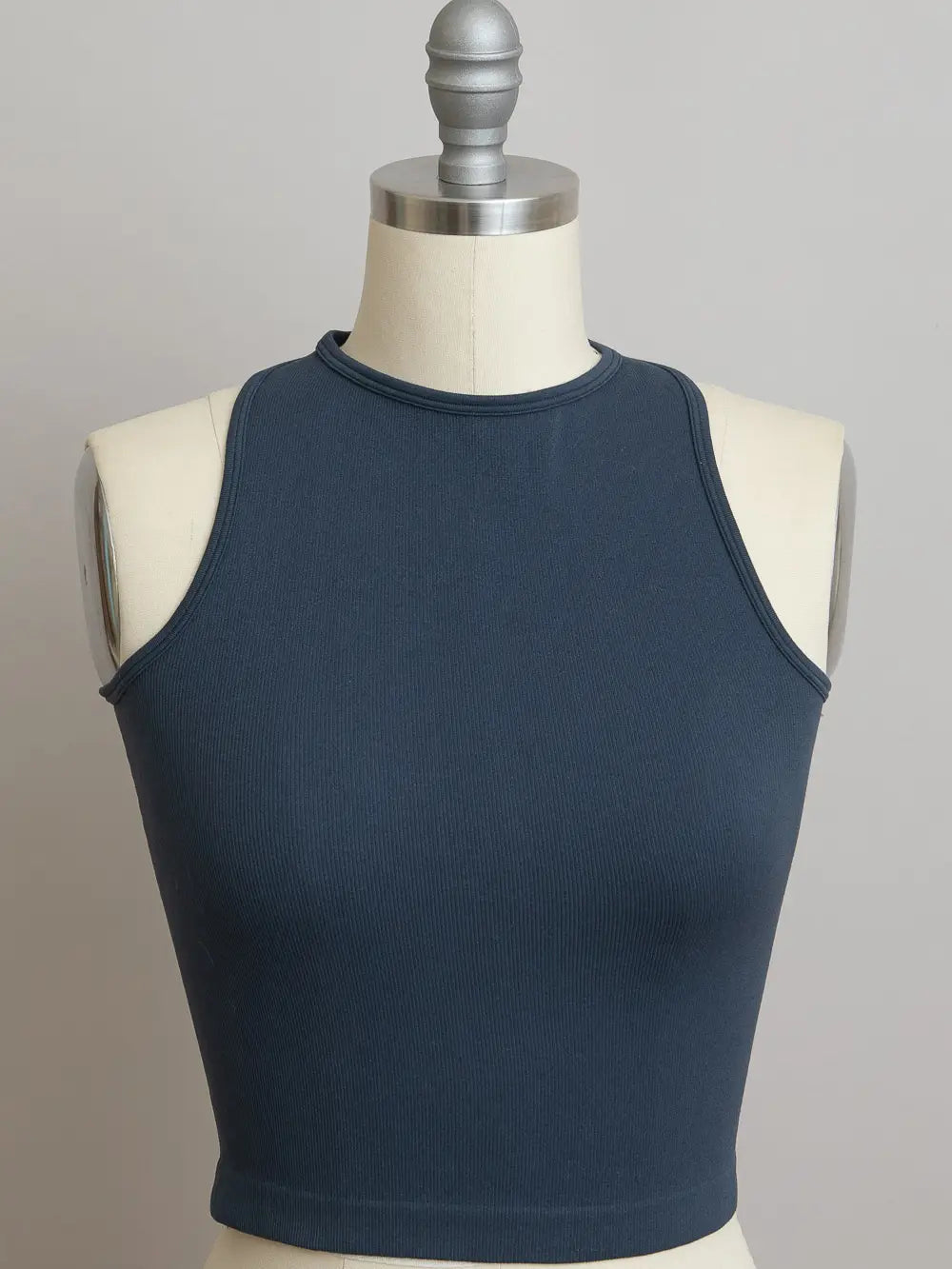 Load image into Gallery viewer, High Neck Racerback Tank - Grey Blue
