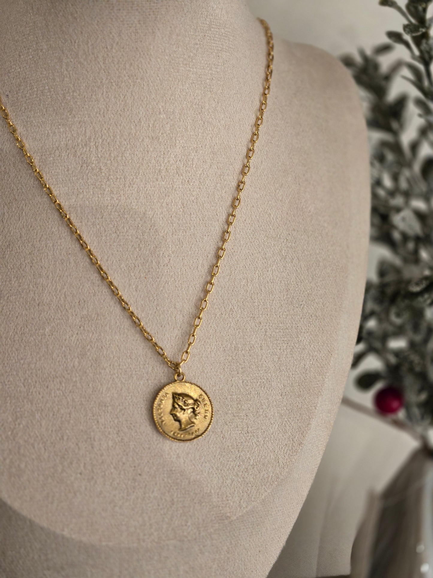 Necklace with Small Gold Coin