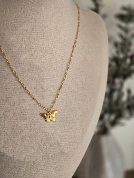 Necklace with Small Gold Butterfly