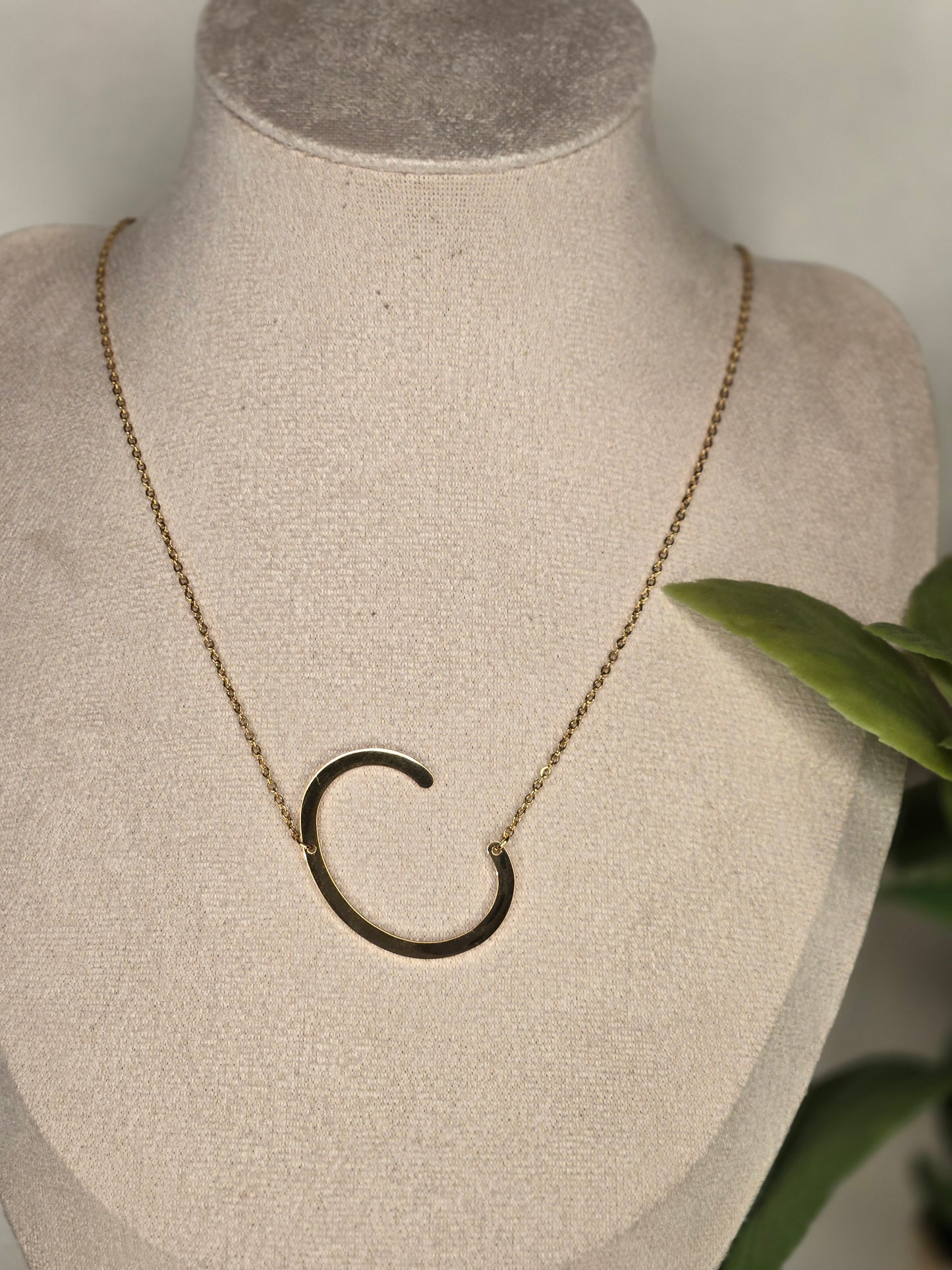 Large Initial Necklace - Gold C