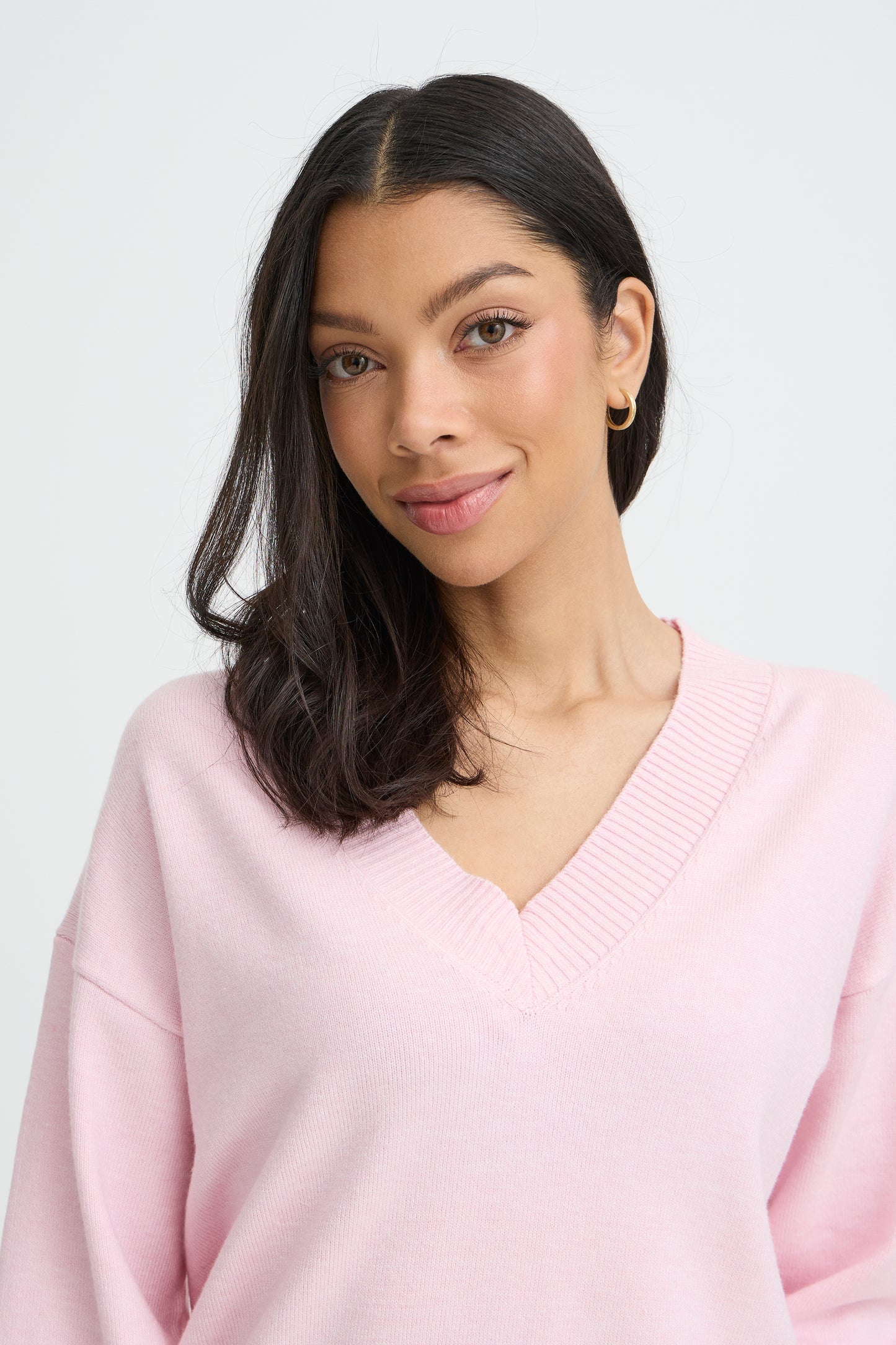 Manina V-Neck Sweater - Hot Pink