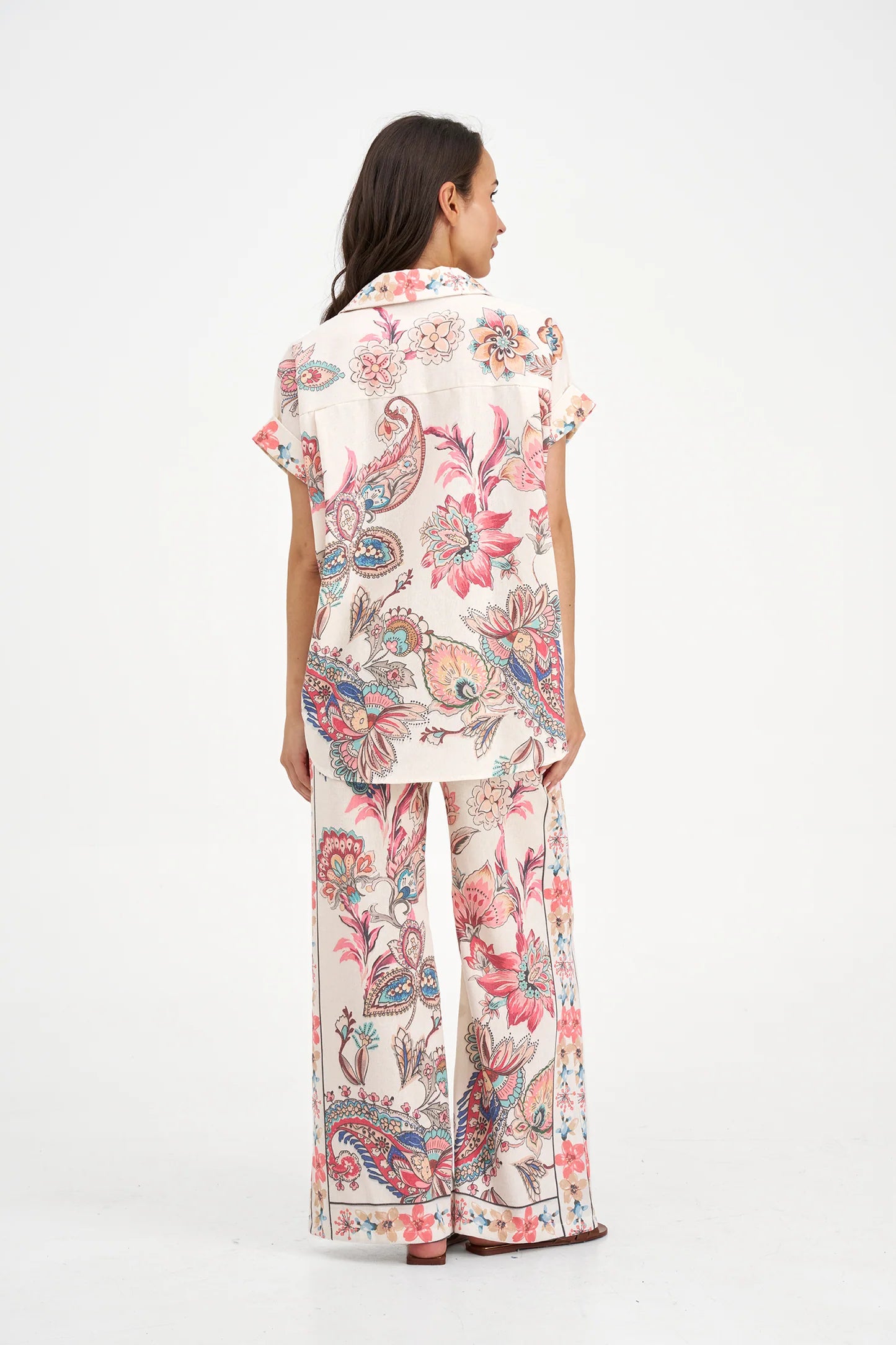 Short Sleeve Paisley Top - Sunset Boho