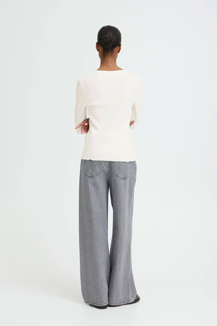 Sinne Long Sleeve Ribbed Tee - Marshmallow