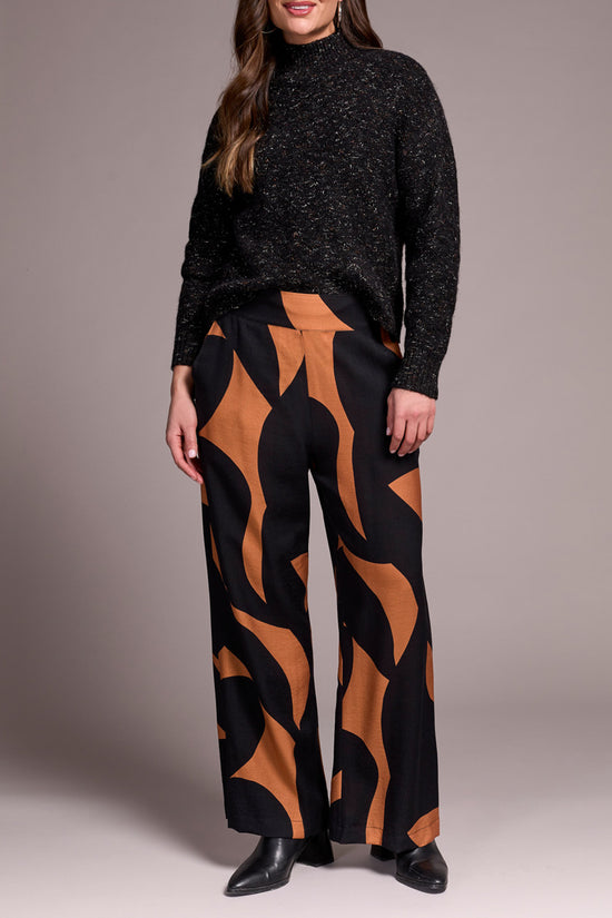 Pull On Geometric Print Flowy Pants - Bran