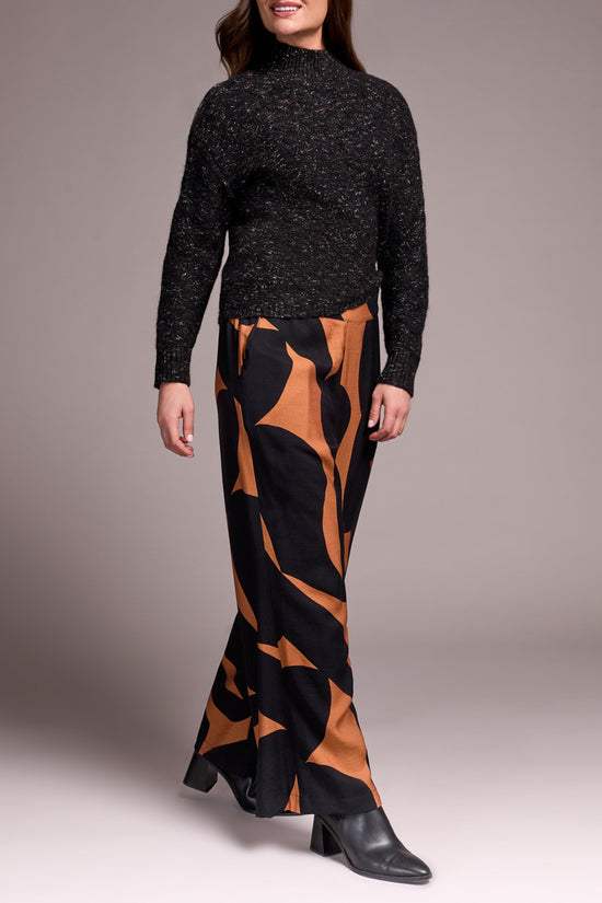 Pull On Geometric Print Flowy Pants - Bran