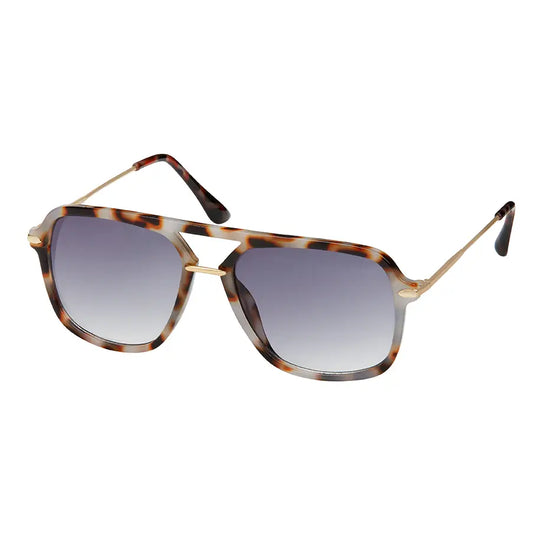 Modern Square Aviator Sunglasses - Tortoise with Grey Lens