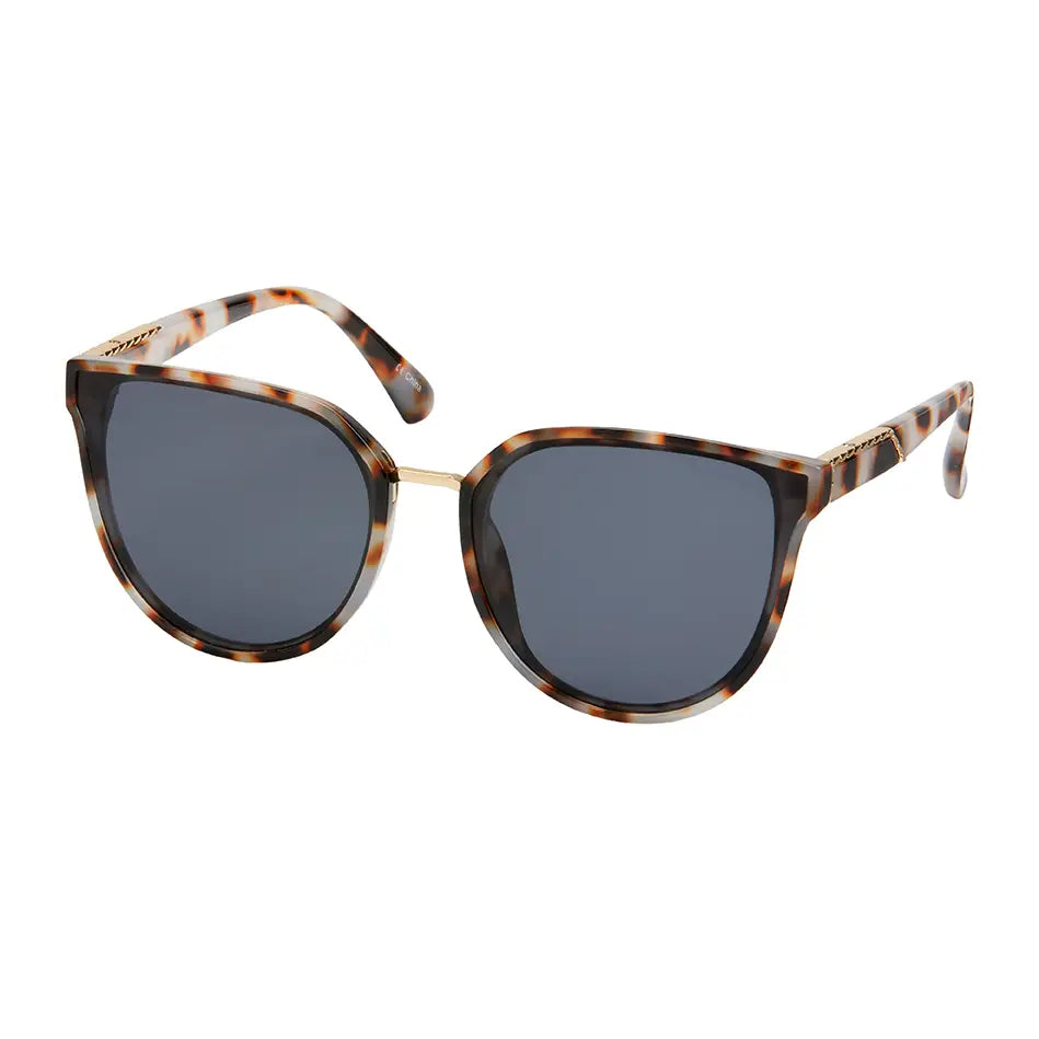 Inlay Cat Eye Sunglasses - Tortoise with Grey Lens