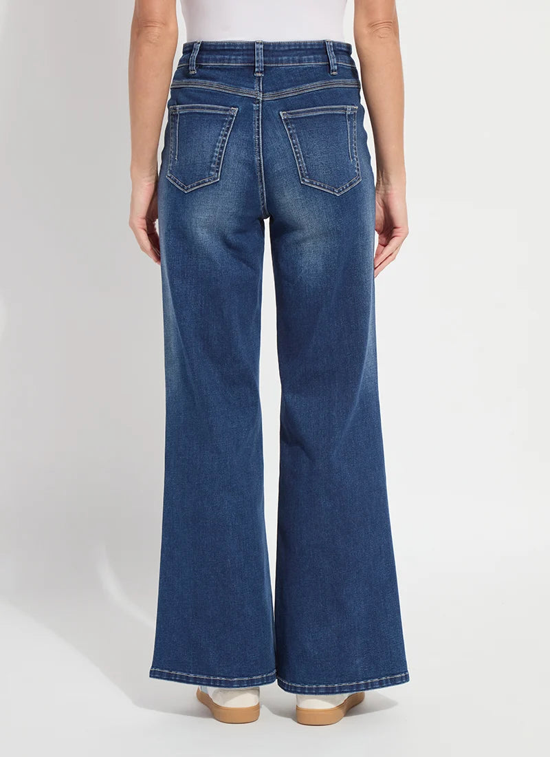 Iris Wide Leg Everyday Denim Jeans - Dark Midwash