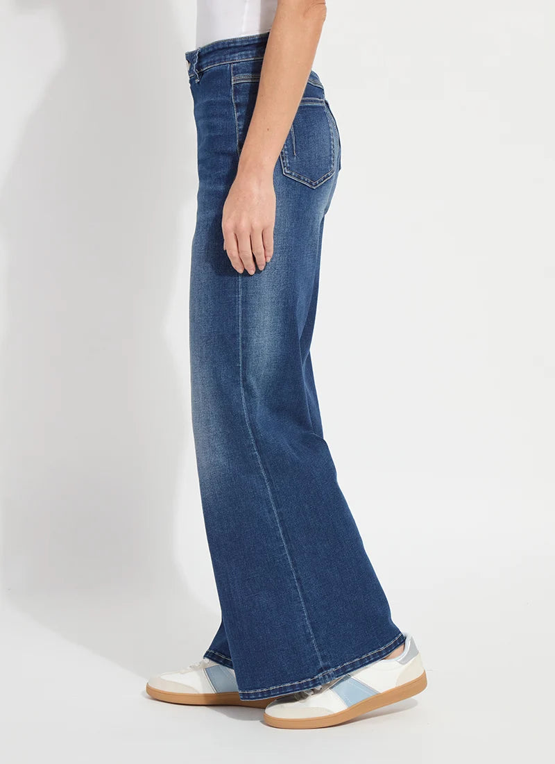 Iris Wide Leg Everyday Denim Jeans - Dark Midwash