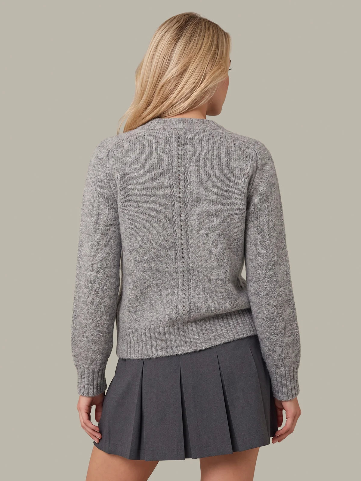 Constance Crew Neck Sweater - Grey Heather