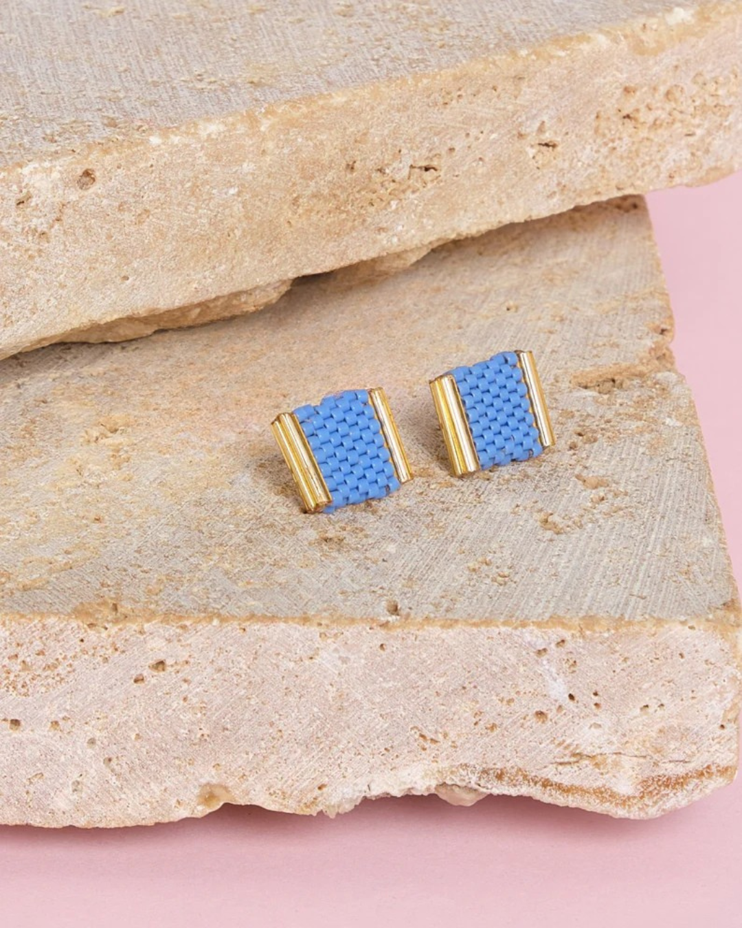 Square Stud Earrings - Periwinkle