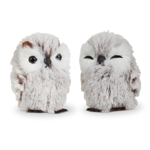 Grey Owl Holiday Ornament - Eyes Open