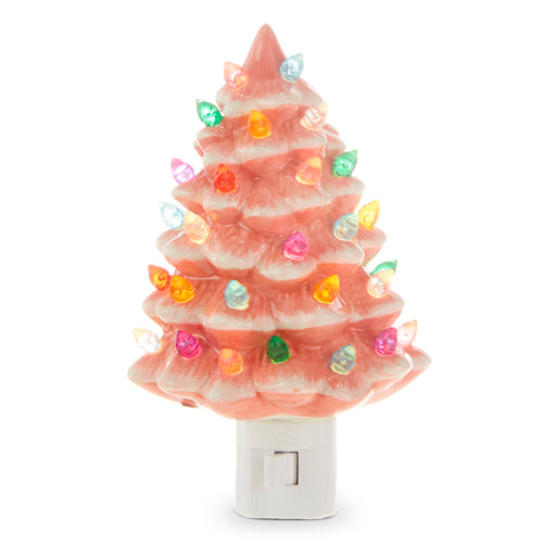 Vintage Pink Holiday Tree Night Light