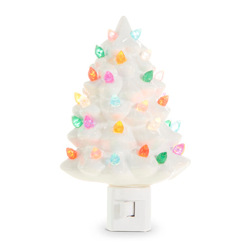 Vintage White Holiday Tree Night Light