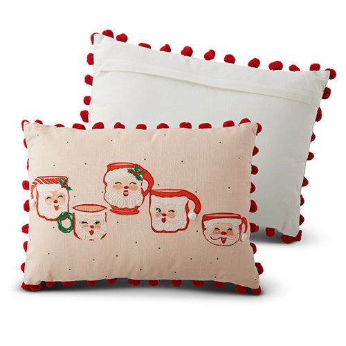 Santa Mugs Holiday Throw Pillow