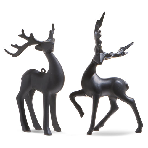 Matte Black Deer Ornament - Prancing
