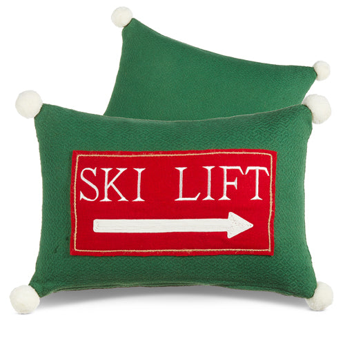 Load image into Gallery viewer, Ski Lift Holiday Throw Pillow
